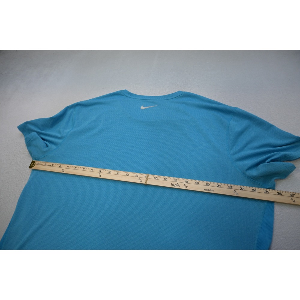 Nike Running Gym Shirt Mens XXL Blue Dri-FIT Short Sleeve Mesh Reflective EUC - Picture 10 of 11